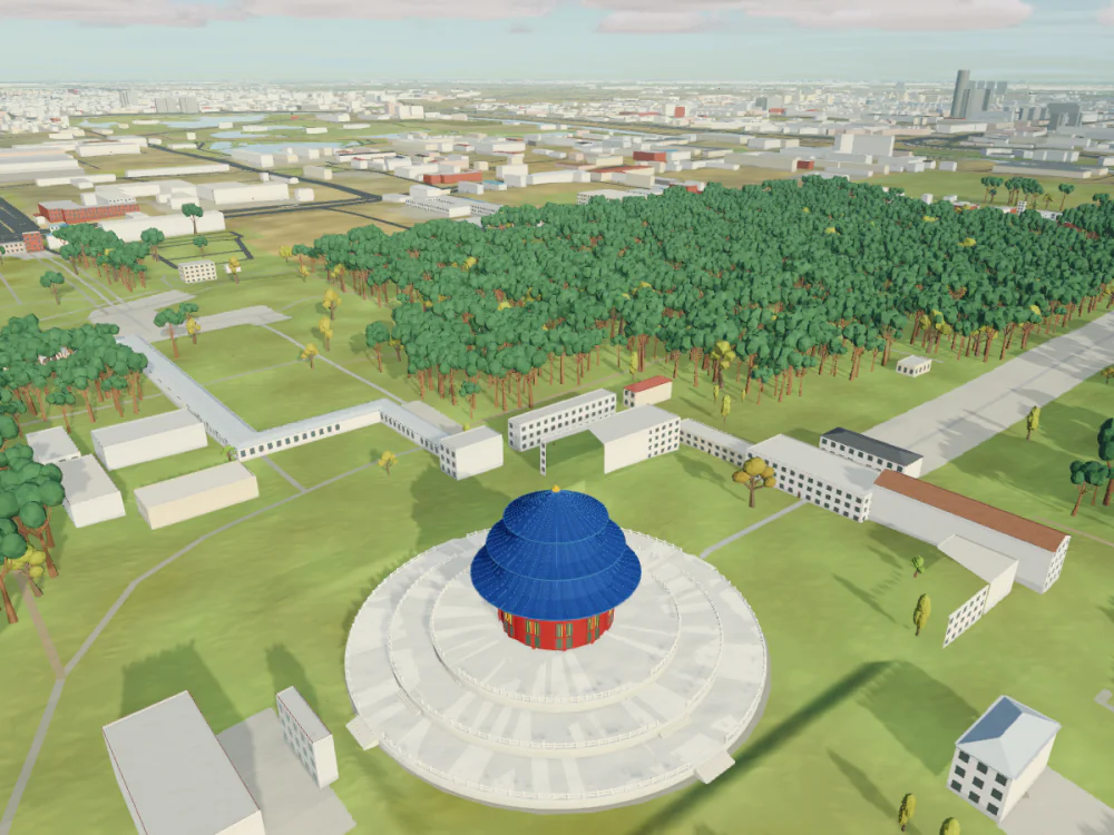 Temple of Heaven, Beijing, rendered in Low Poly Earth